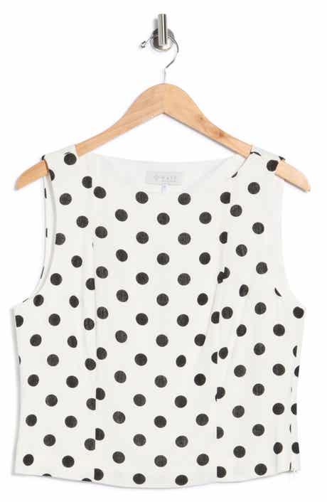 WAYF Polka Dot Linen Blend Tank