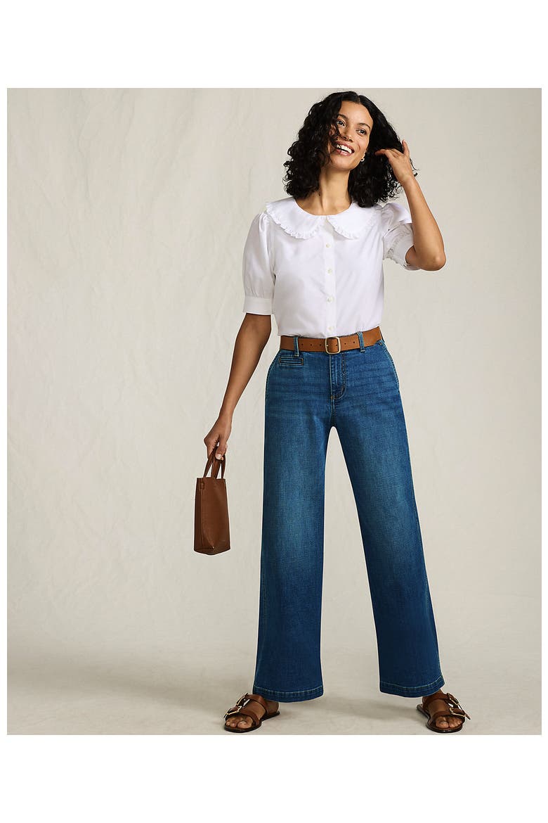 Mid Rise Denim Wide Leg Ankle Jeans, Alternate, color, Indigo Tide Blue