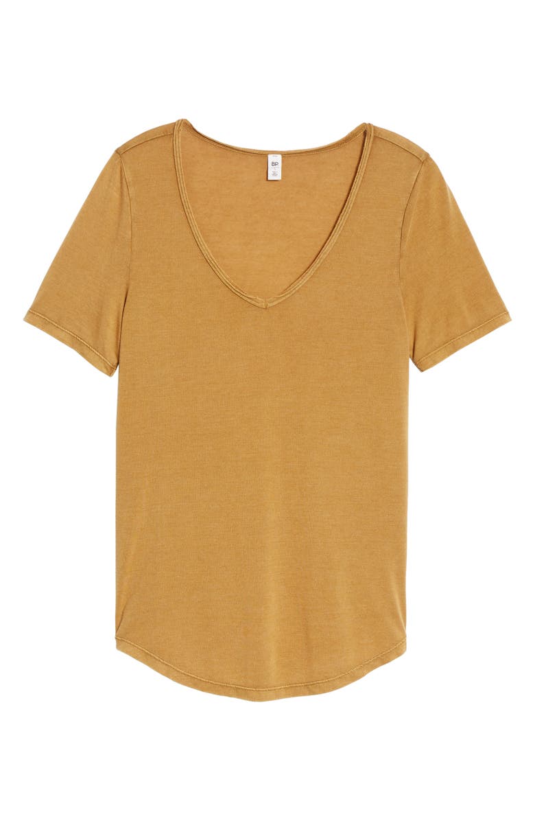 BP. Raw Edge V-Neck Tee, Alternate, color,