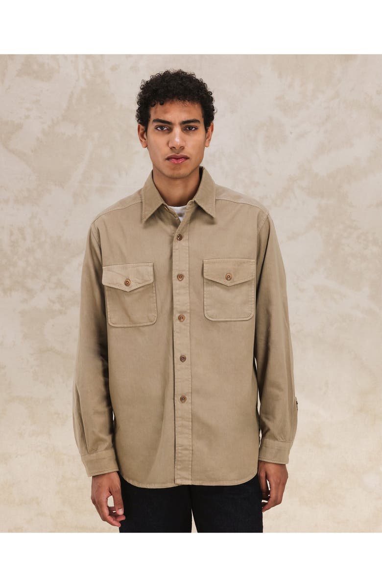 Fortela CPO Twill Cotton Overshirt, Alternate, color, Camel