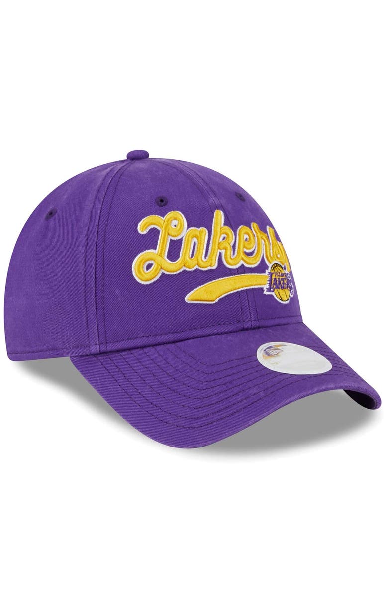 New Era Women's New Era Purple Los Angeles Lakers Cheer Tailsweep 9FORTY Adjustable Hat, Alternate, color,