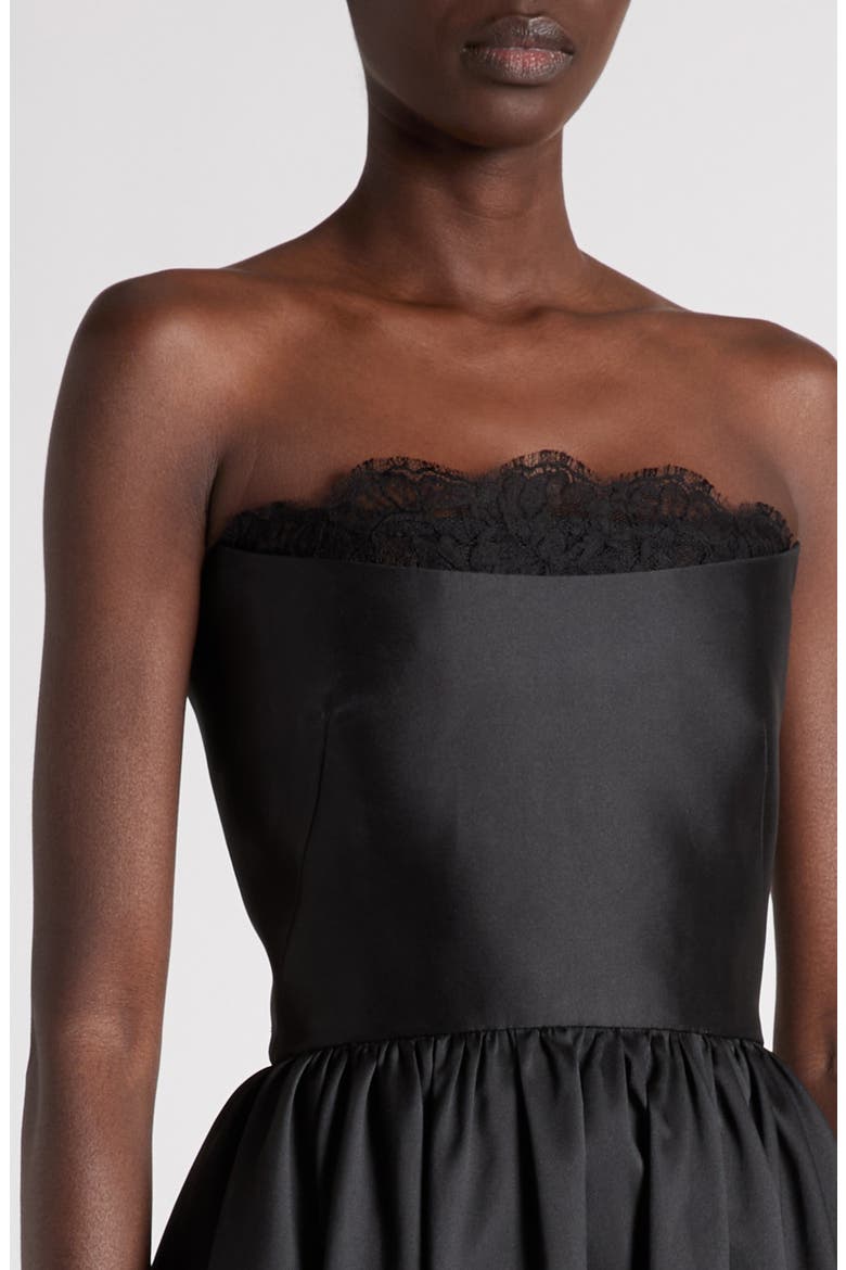 Strapless Lace Detail Ballgown, Alternate, color, BLACK