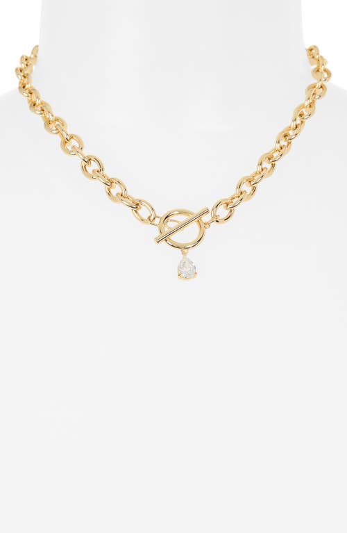 NORDSTROM RACK NORDSTROM RACK TOGGLE FRONT PEAR CUBIC ZIRCONIA PENDANT NECKLACE 