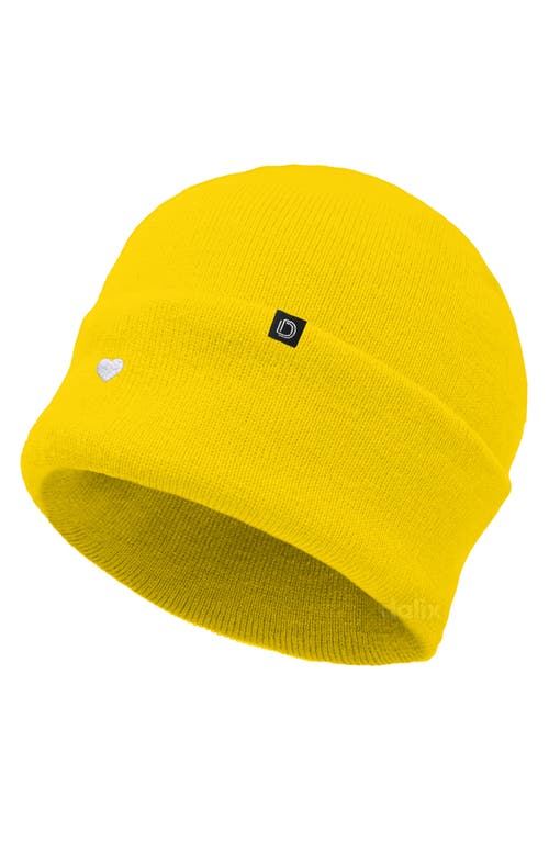 Dalix Lil Heart Beanie Cap In Yellow