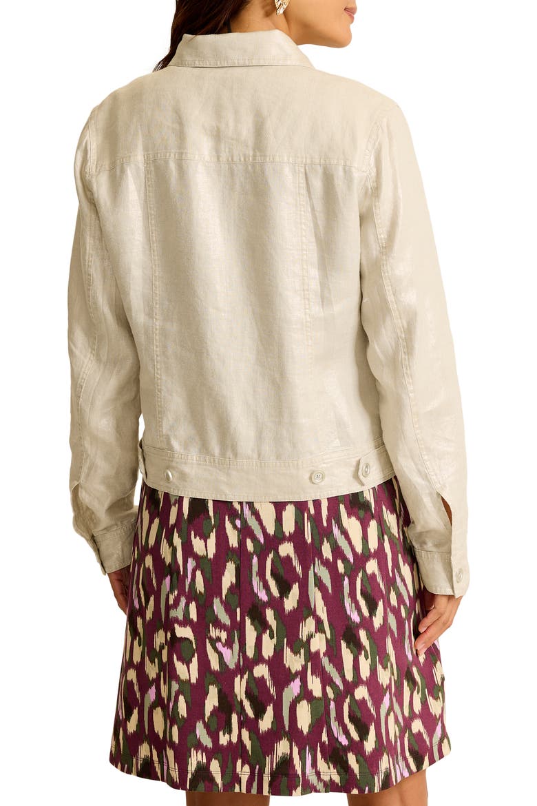 Two Palms Shimmer Linen Jacket, Alternate, color, SEEDPEARL