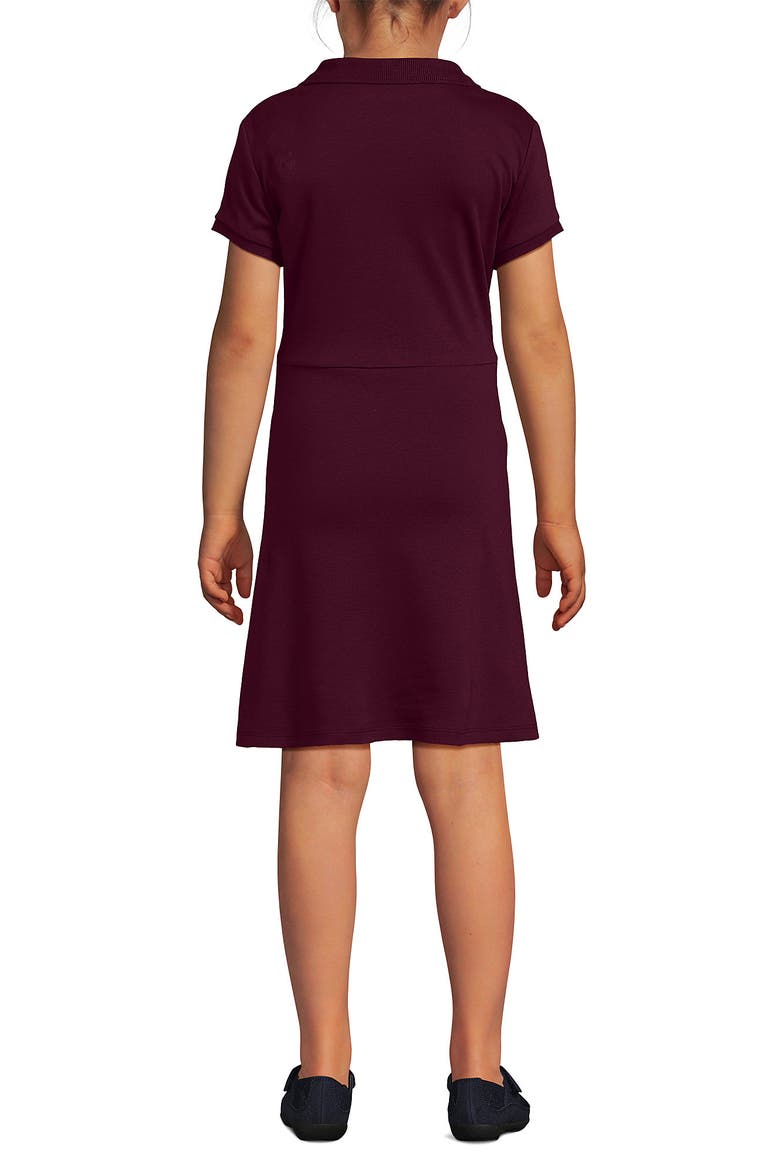 Girls Short Sleeve Interlock Polo Dress, Alternate, color, Burgundy