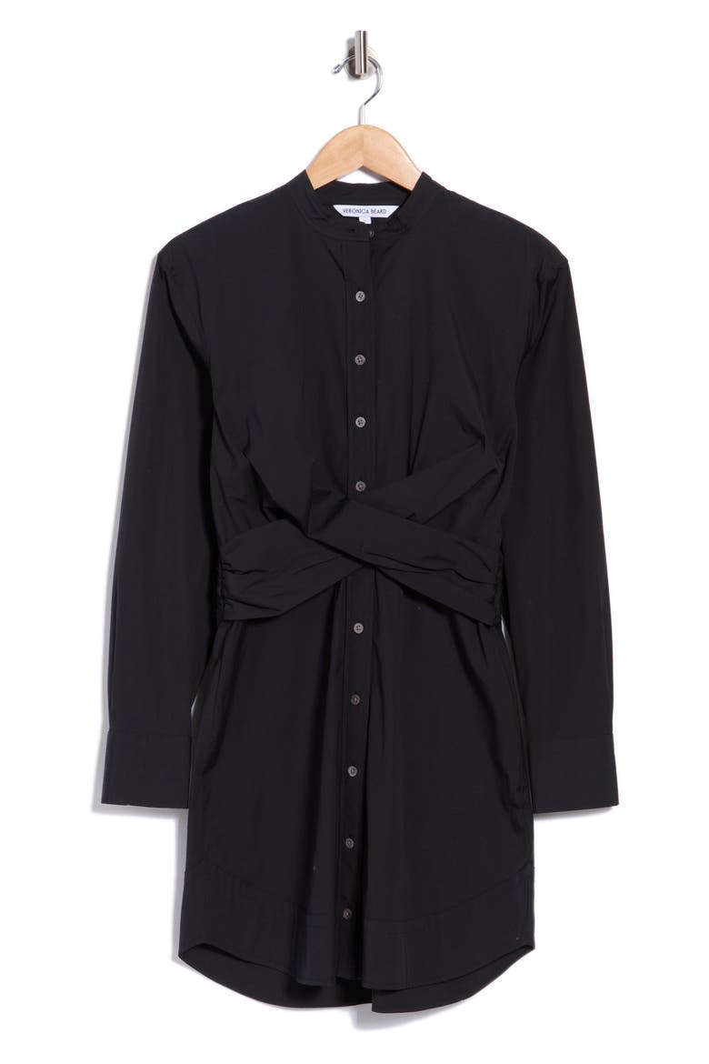 Ellers Twist Waist Shirtdress, Main, color, BLACK
