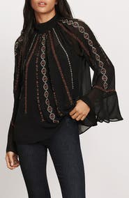 Veronica Beard Tairis Embroidered Top