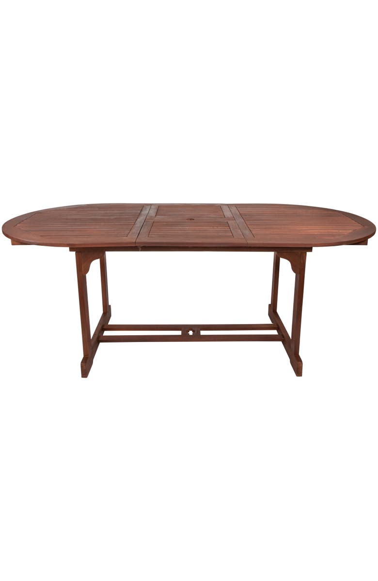 Northlight Oval Outdoor Expanding Acacia Wood Folding Patio Dining Table, Alternate, color, Brown