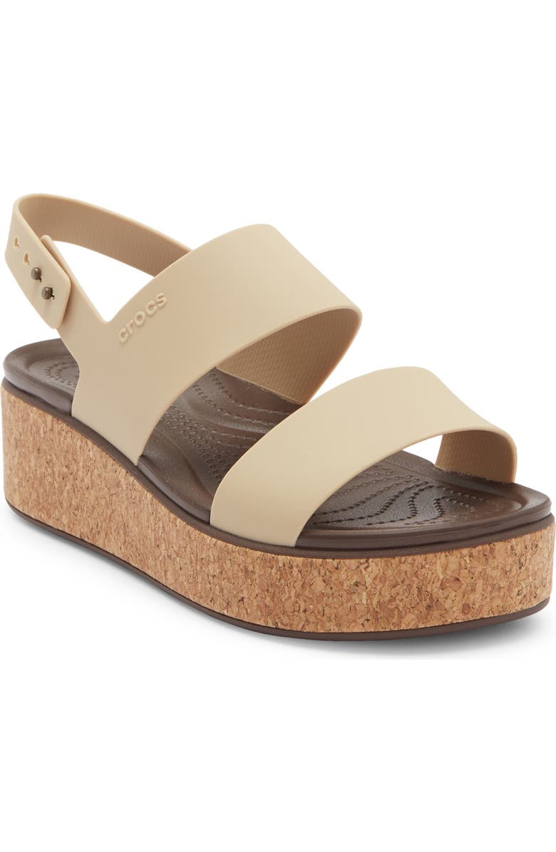 CROCS Brooklyn Cork Low Platform Wedge Sandal, Main, color, Chai