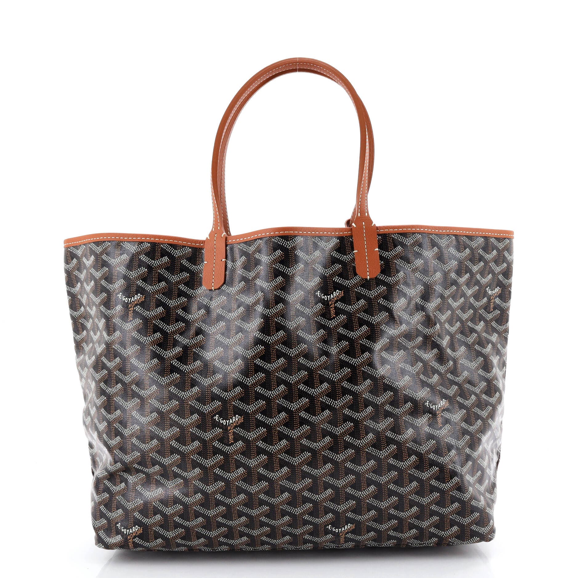 Pre-Owned Goyard Saint Louis Tote Coated Canvas PM, Main, color, Brown