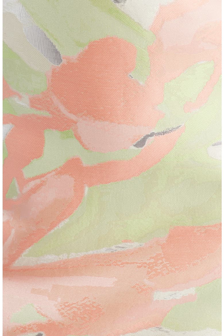 Metallic Abstract Jacquard Sheath Dress, Alternate, color, FERN/ ORANGE BURST/ LIMESTONE