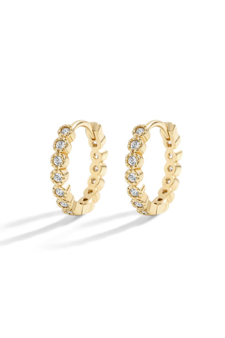 Shimmer Huggie Hoop Earrings, Main, color, 18k Gold Plated