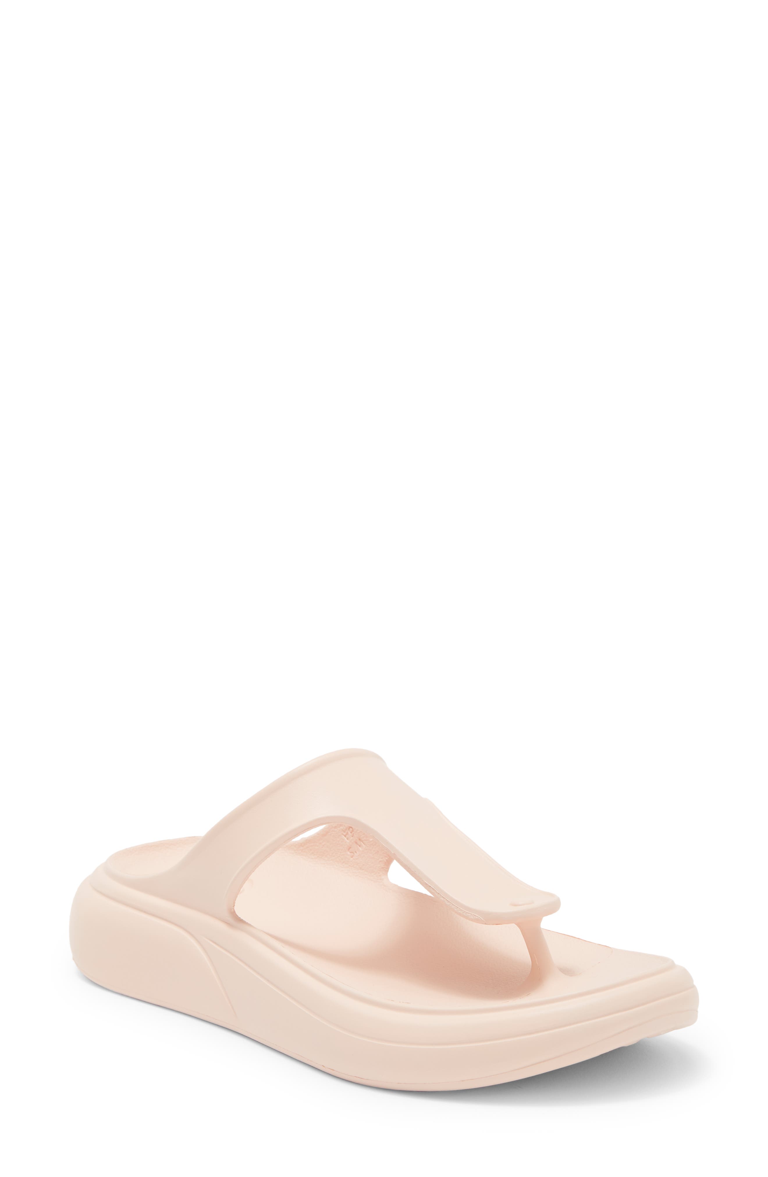 Stuart Weitzman Stuflex T-Strap Slide Sandal, Main, color, Rosewater
