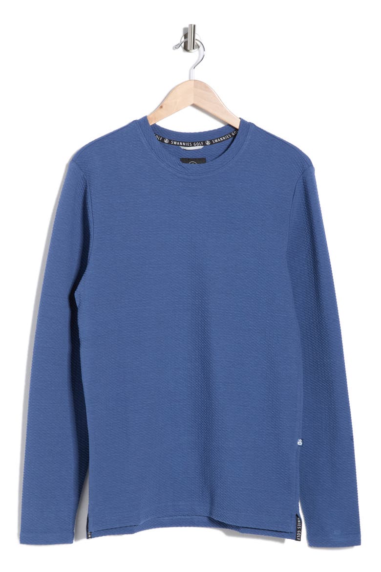 Mitch Textured Knit Crewneck Top, Alternate, color, BLUE