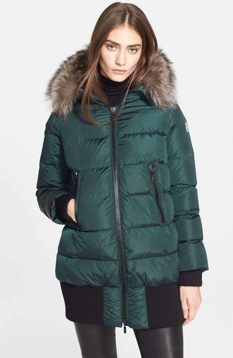 Moncler 'Anglas' Genuine Fur Trim Down Parka, Main, color, 