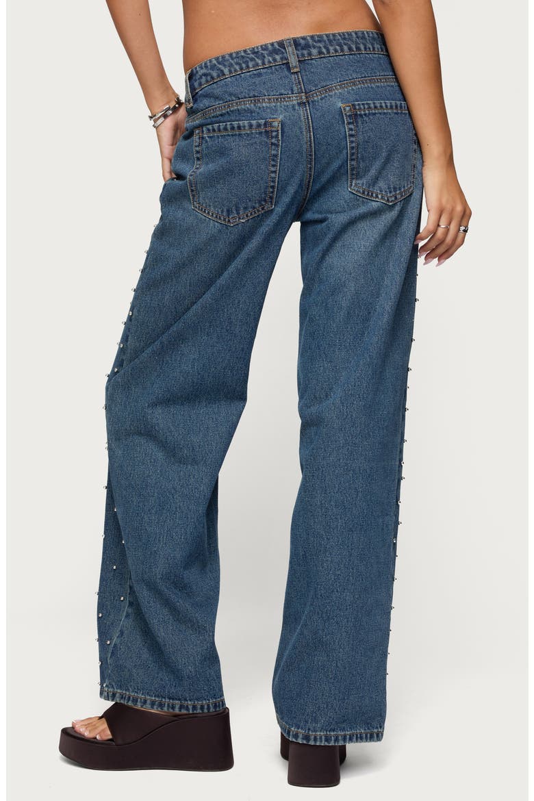 Esmay Low Rise Stud Wide Leg Jeans, Alternate, color, BLUE-WASHED