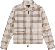 Reiss Varena Plaid Zip Shirt Jacket