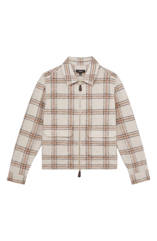 Reiss Varena Plaid Zip Shirt Jacket In Gray