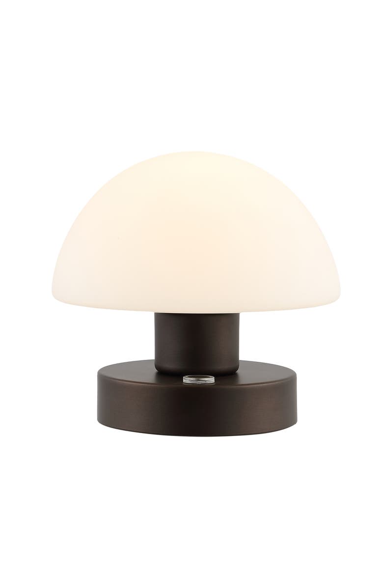 JONATHAN Y Zoe Bohemian Farmhouse Iron Rechargeable Integrated Portable LED Table Lamp, Main, color, Oil Rubbed Bronze