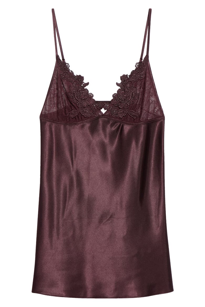 Maddie Satin Chemise, Alternate, color, CHOCOLATE