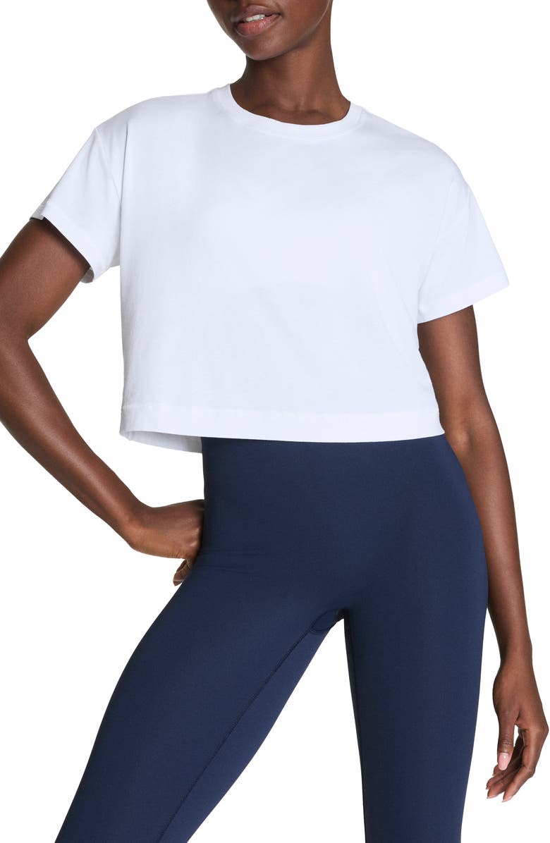 SPANX<sup>®</sup> Supernaturals Crop T-Shirt, Main, color, Vivid White