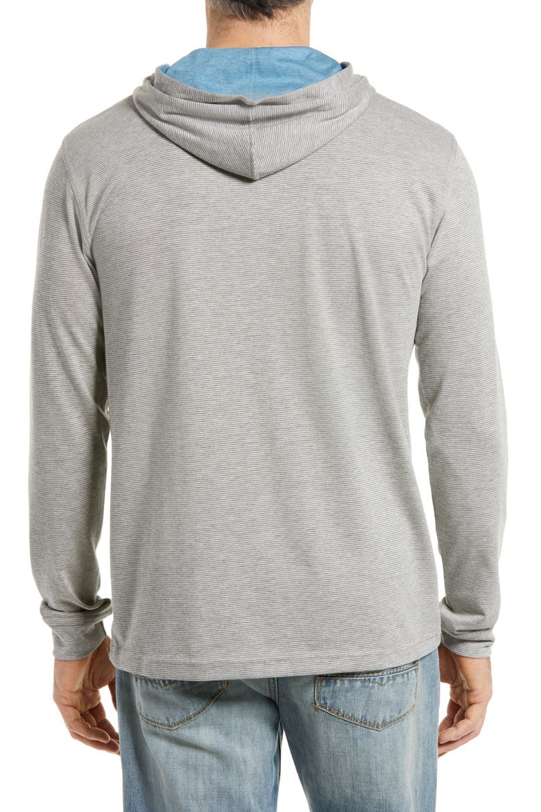 Men's Gunnar Pinstripe Long Sleeve Hooded T-Shirt, Alternate, color, METEOR