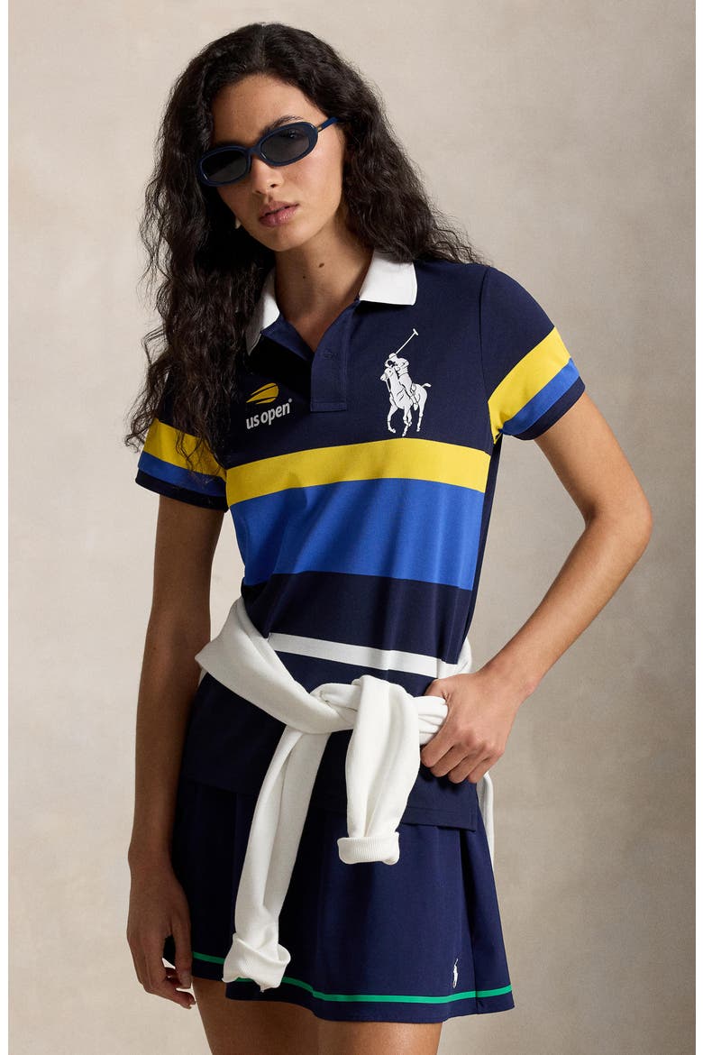 US Open Stripe Piqué Polo, Alternate, color, BLUE MULTI