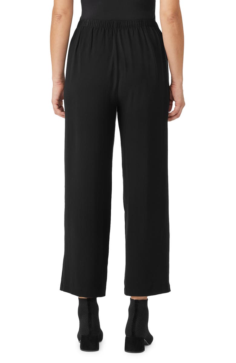 Eileen Fisher Silk Georgette Crepe Ankle Straight Leg Pants, Alternate, color, 