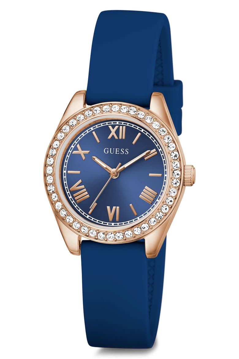 Mini Luna Silicone Strap Watch, 30mm, Alternate, color, BLUE