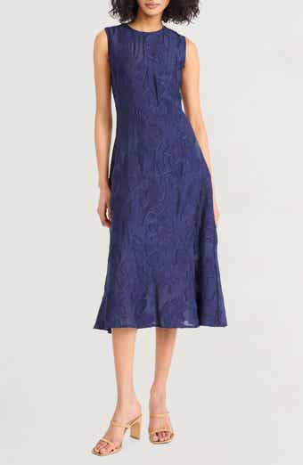 Luxely Jacquard A-Line Midi Dress