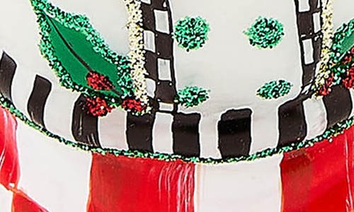 Mackenzie-childs Mackenzie Childs Check It Out Chef Pig Glass Ornament In Multi