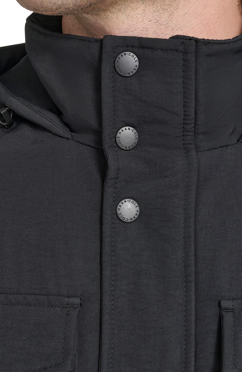 Cole Haan Signature Hooded Waterproof Field Jacket, Alternate, color, Black