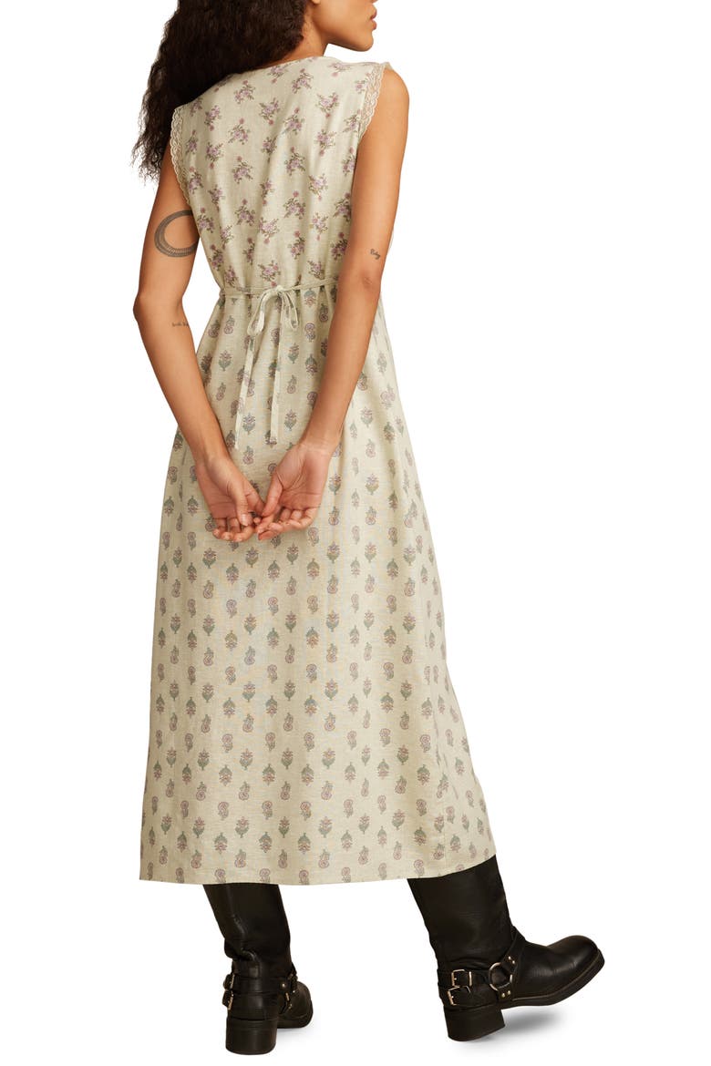 Floral Linen Blend Dress, Alternate, color, SAGE MULTI