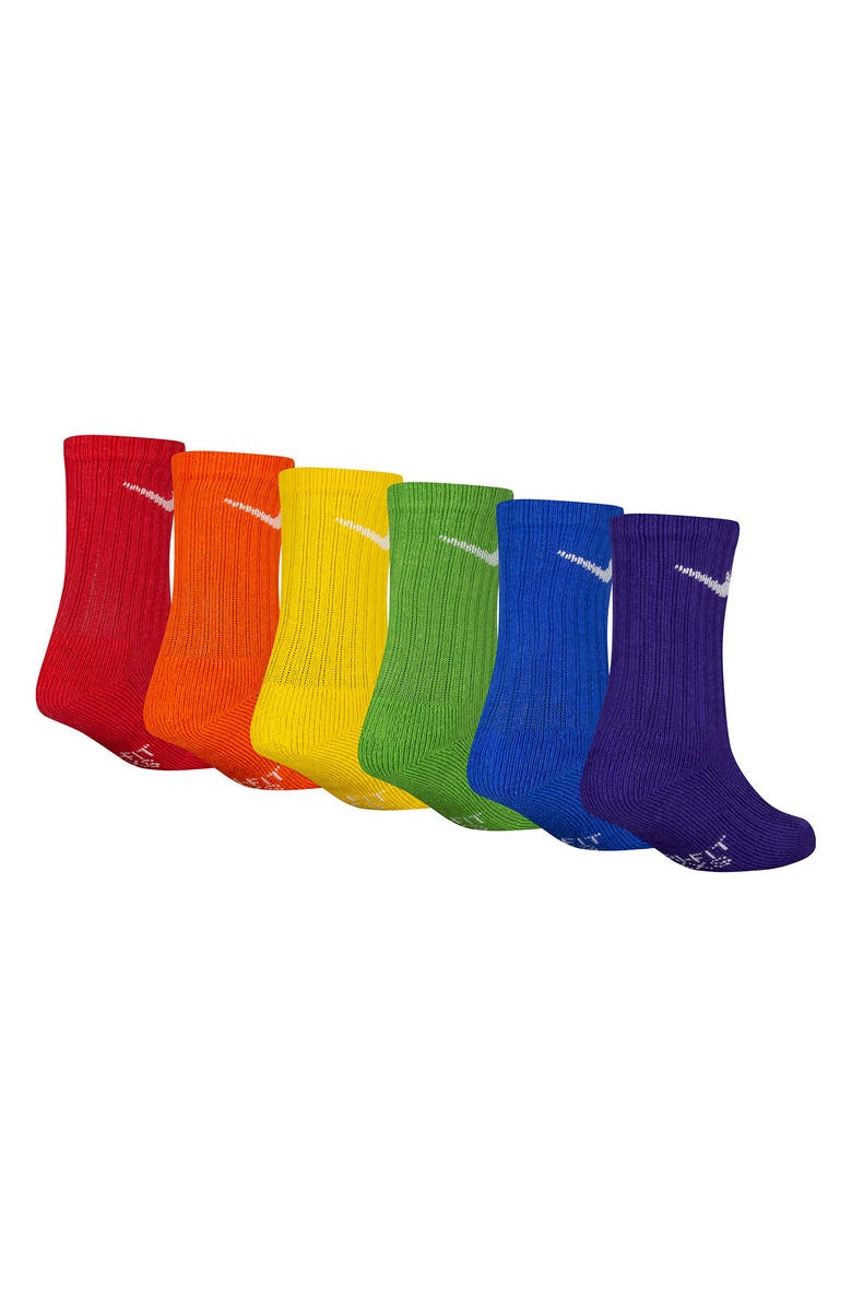 Nike Kids' Basic Swoosh Rib Crew Socks, Alternate, color, 