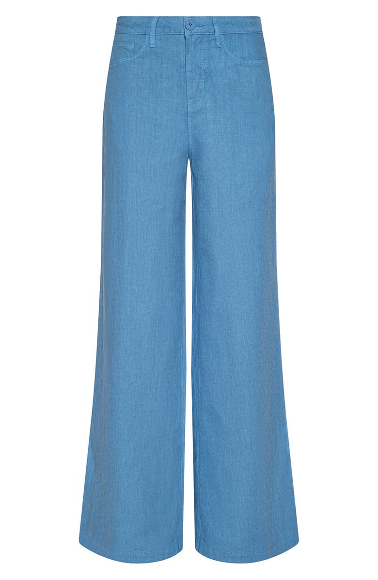 L'AGENCE Amara Wide Leg Linen Pants, Alternate, color, Allure Blue