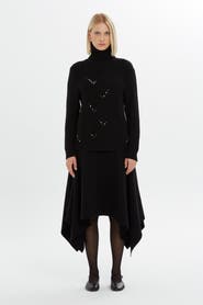 Gizia Beaded Embellished Turtleneck Knit Jumper