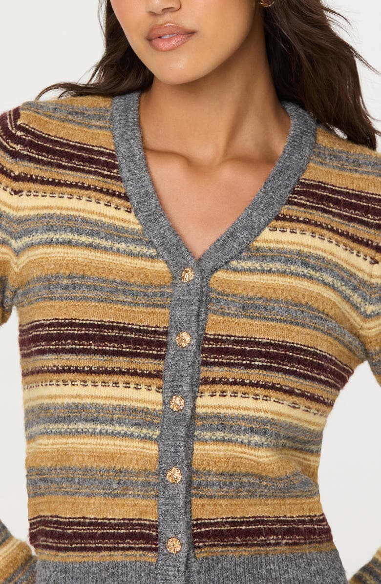 ASTR the Label August Stripe Cardigan, Alternate, color, Grey Stripe