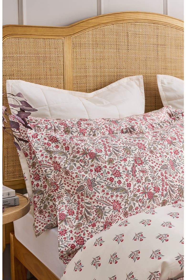 Newstead Luxury Cotton Sateen Reversible Floral Duvet Cover Sets, Alternate, color, Mulberry