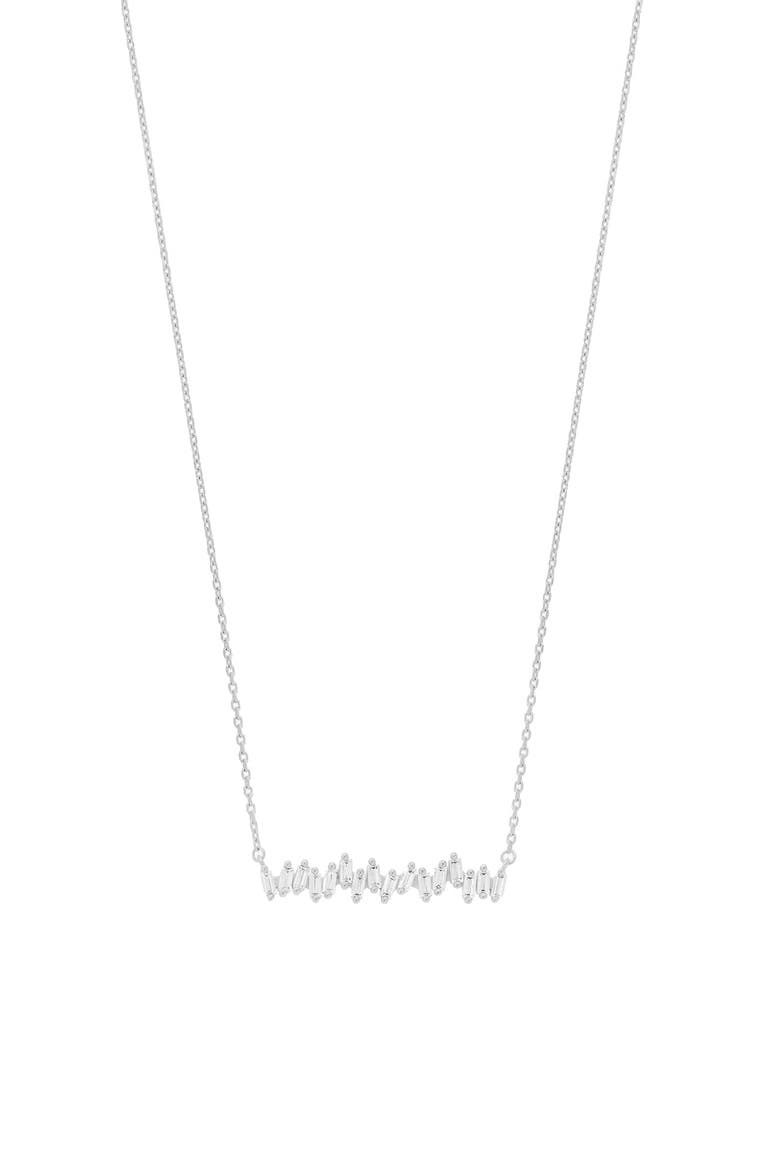 Sterling Silver 18k Gold Plated Clara Abstract Crystal Necklace Dainty, Main, color, Silver
