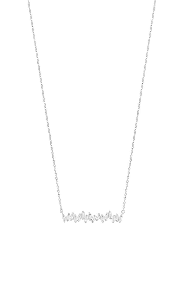 Bearfruit Jewelry Sterling Silver 18k Gold Plated Clara Abstract Crystal Necklace Dainty, Main, color, Silver