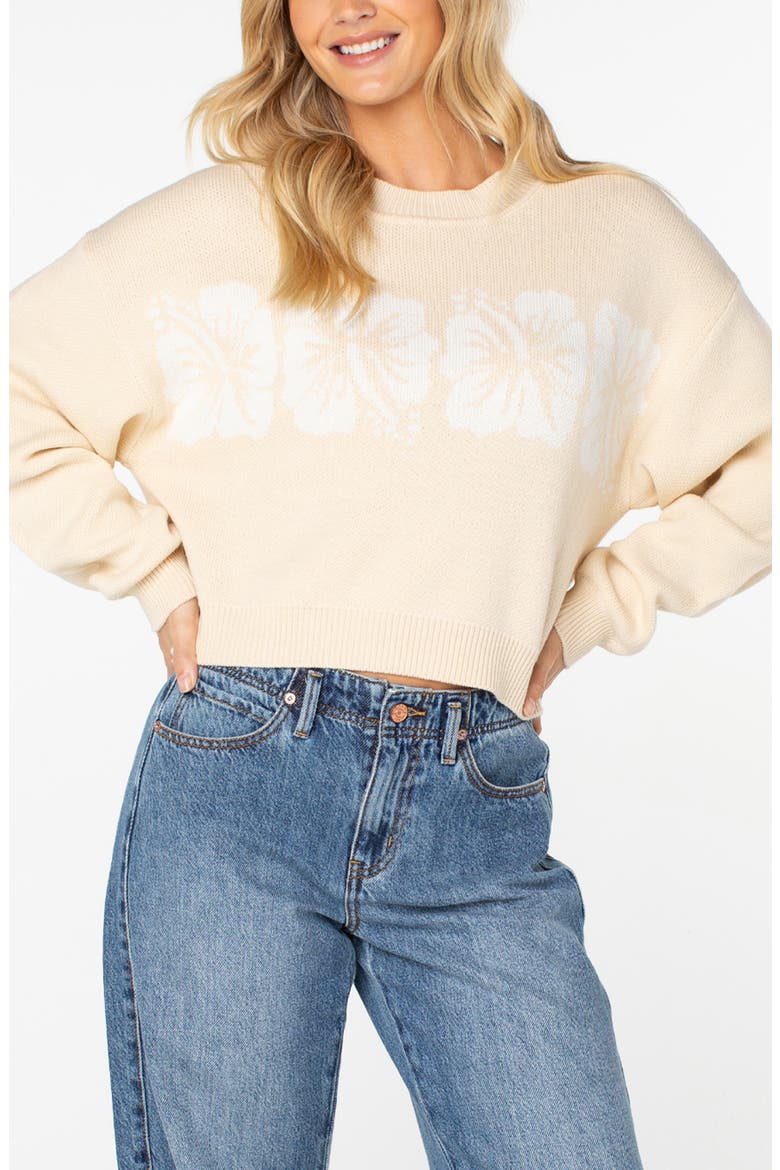 Hibiscus Harmony Sweater, Main, color, PARCHMENT