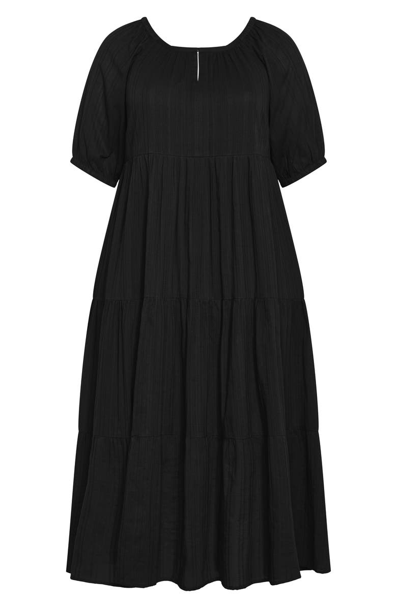 City Chic Tallulah Cotton Maxi Dress, Alternate, color, Black