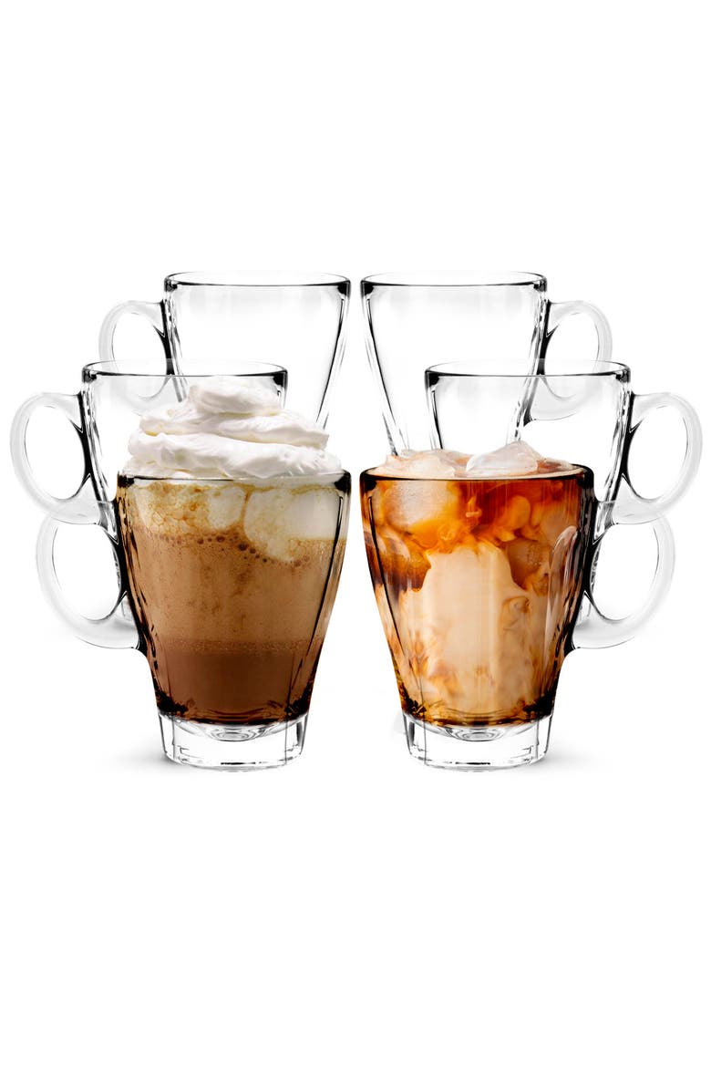 Glass Americano Coffee Cup - 12oz - Set of 6, Main, color, Clear