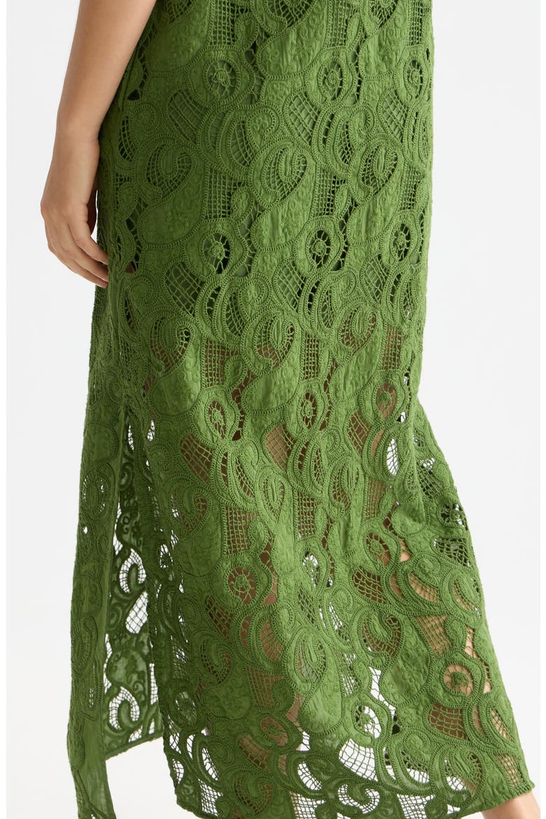 Paisley Embroidery Cotton Maxi Dress, Alternate, color, GARDEN GREEN