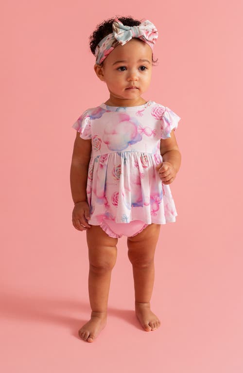 Posh Peanut Smocked Peplum & Bloomers Set In Pink