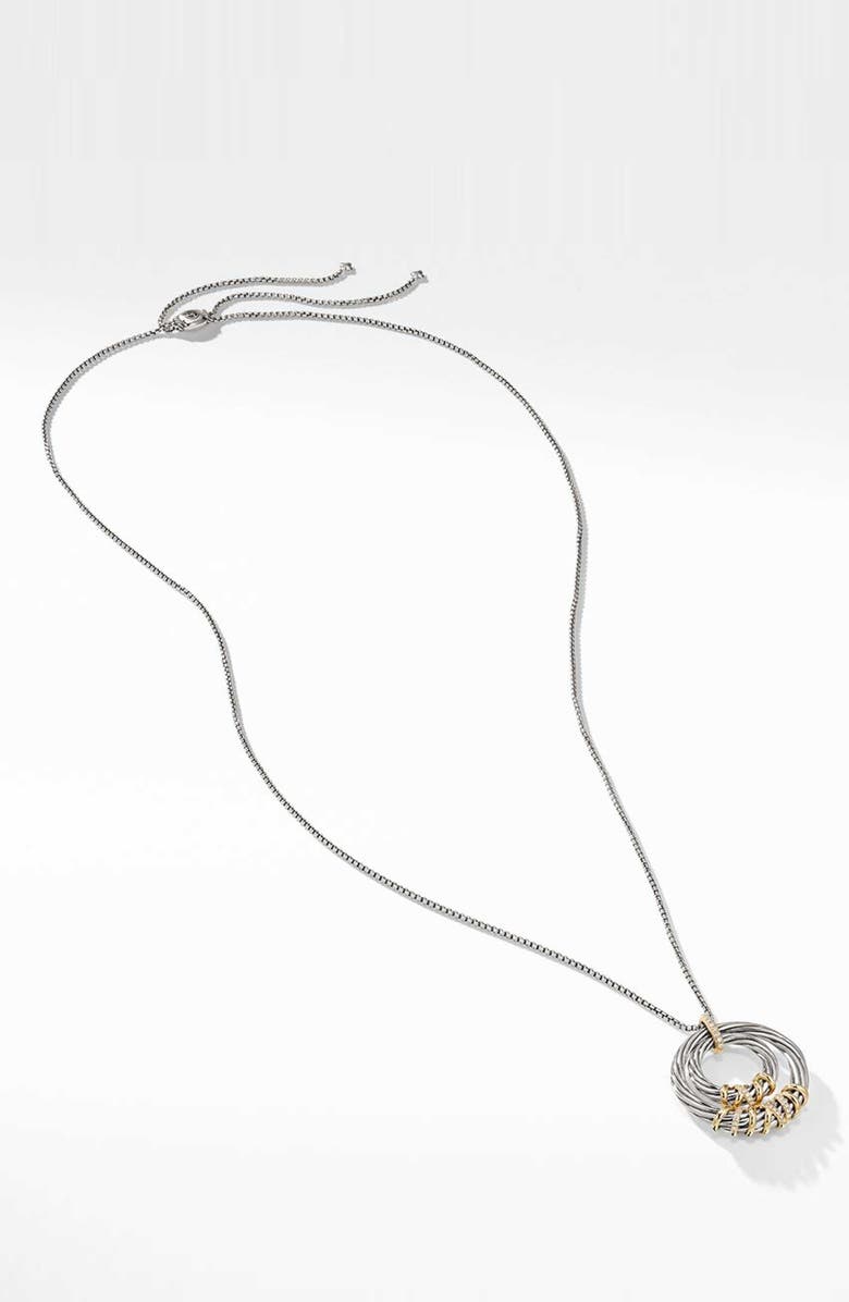 David Yurman Helena Pendant Necklace with 18K Gold & Diamonds, Main, color, 