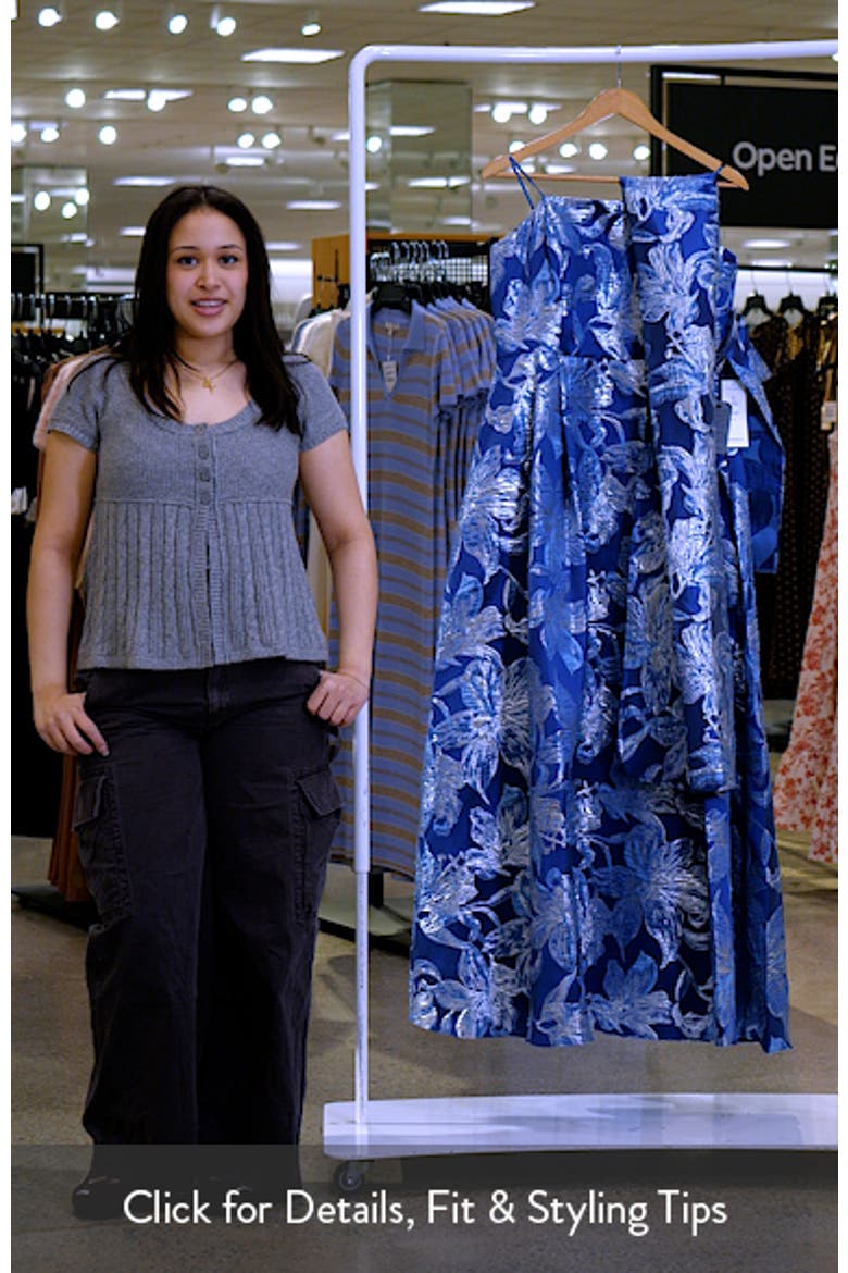 Strapless Floral Jacquard Gown video