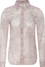L'AGENCE Laurent Print Button-Up Shirt