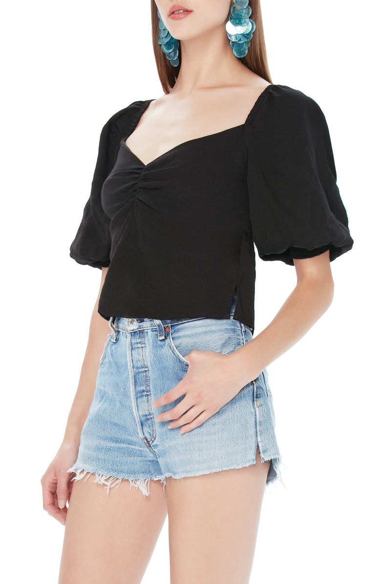 AFRM Kelli Sweetheart Neck Puff Sleeve Top, Alternate, color,